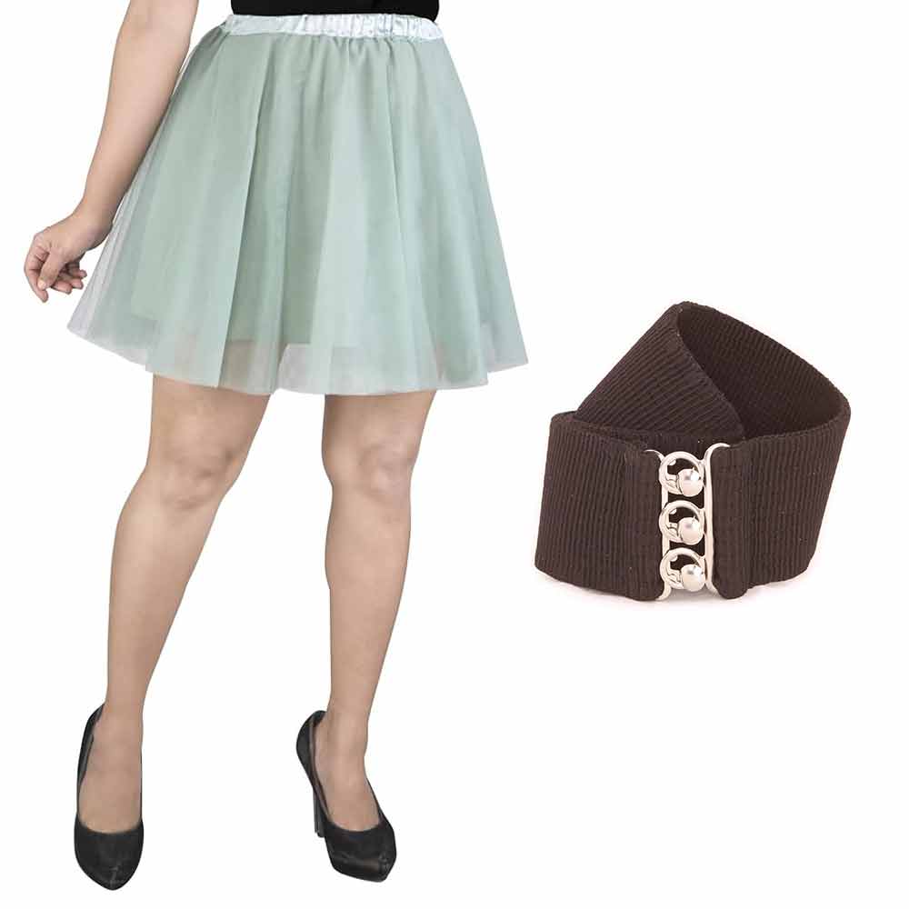 [product_type] Vintage Tulle Skirt and Fashion Belt Combo for Women malcomodes-biz.myshopify.com