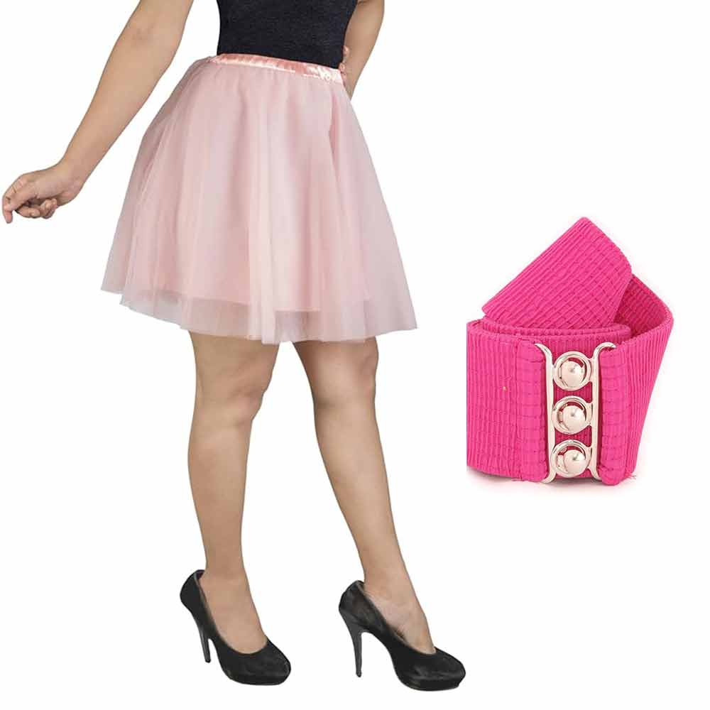 [product_type] Vintage Tulle Skirt and Fashion Belt Combo for Women malcomodes-biz.myshopify.com