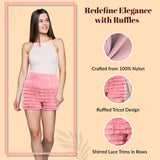 N20 Women's Sexy High Waist Ruffled Petti pants-Pink