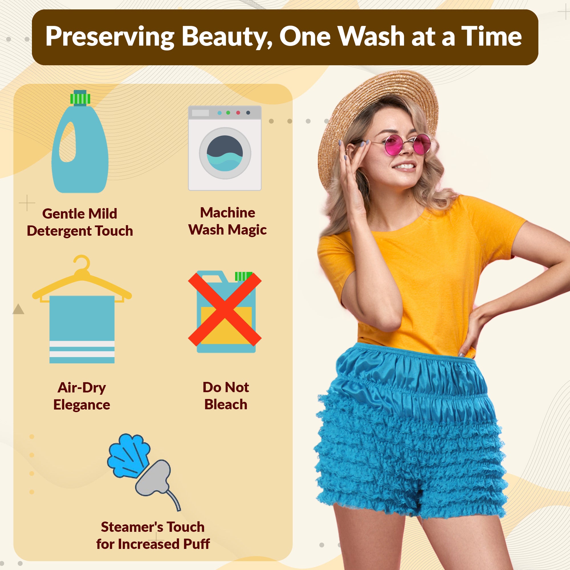 N20 Women's Sexy High Waist Ruffled Petti pants-Peacock Blue