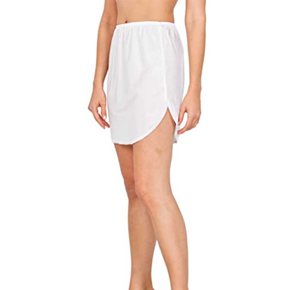 Slips Women's 20in Half Slip with Vintage Nylon Lace-White malcomodes-biz.myshopify.com