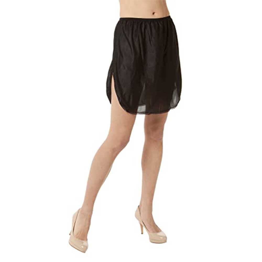 Slips Women's 16in Half Slip with Vintage Nylon Lace-Black malcomodes-biz.myshopify.com