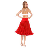835 Samantha Luxury Tea-Length 26 in Chiffon Petticoat - Red