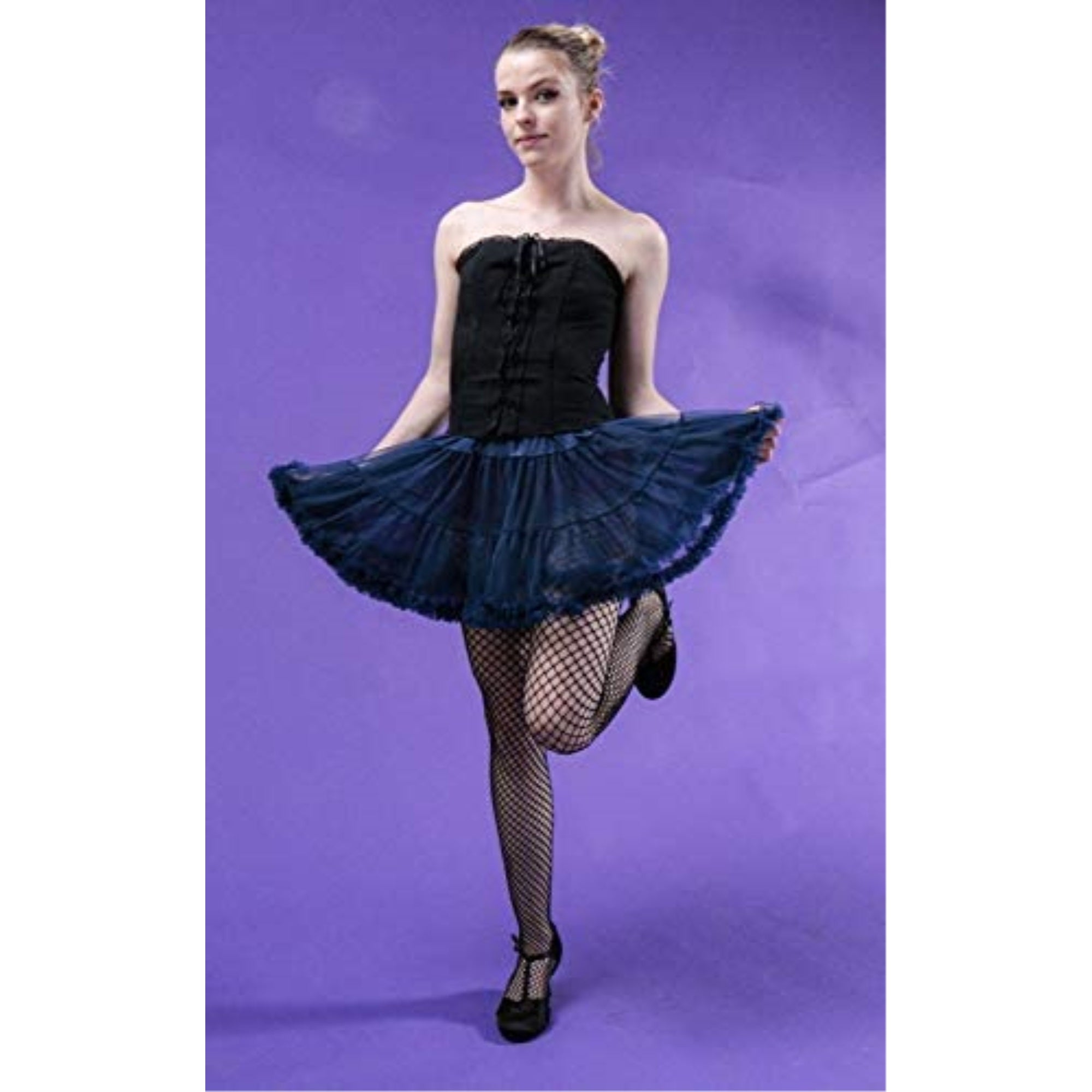 Women's 15in Sexy Tutu Skirt for Halloween & Costume Wear-Navy Blue