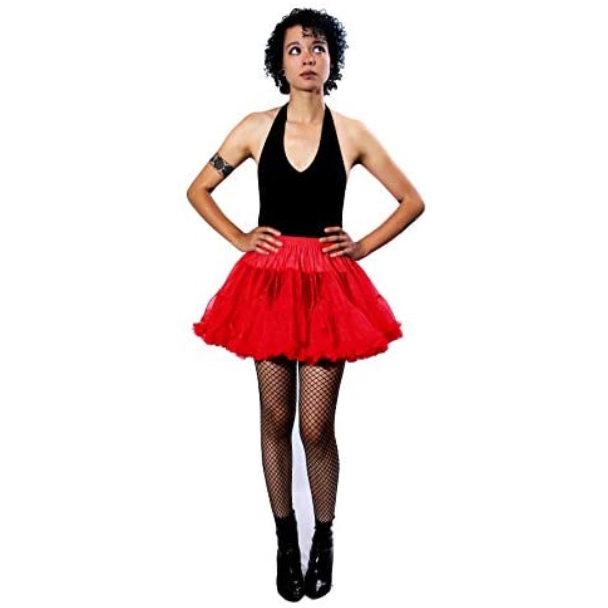 Women's 15in Sexy Tutu Skirt for Halloween & Costume Wear-Red