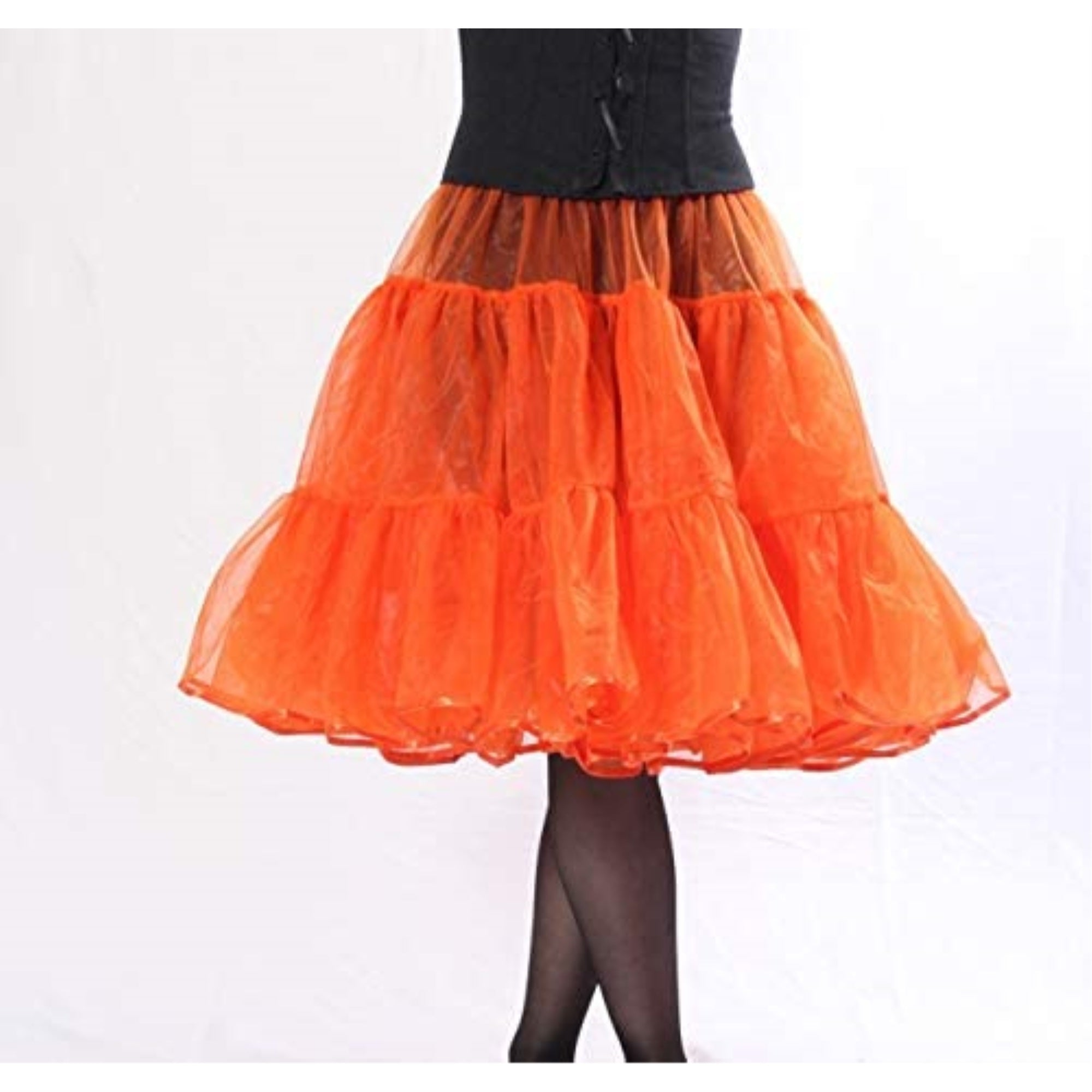416 Woman Sexy Knee length Petticoat for Halloween-Orange
