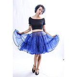 416 Woman Sexy Knee length Petticoat for Halloween-Royal Blue