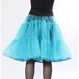 416 Woman Sexy Knee length Petticoat for Halloween-Turquoise