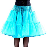 Petticoats & Pettipants 416 Woman Sexy Knee length Petticoat-Turquoise malcomodes-biz.myshopify.com