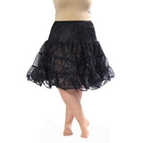 417 Women's Sexy Tea Length Petticoat for Poodle -Black