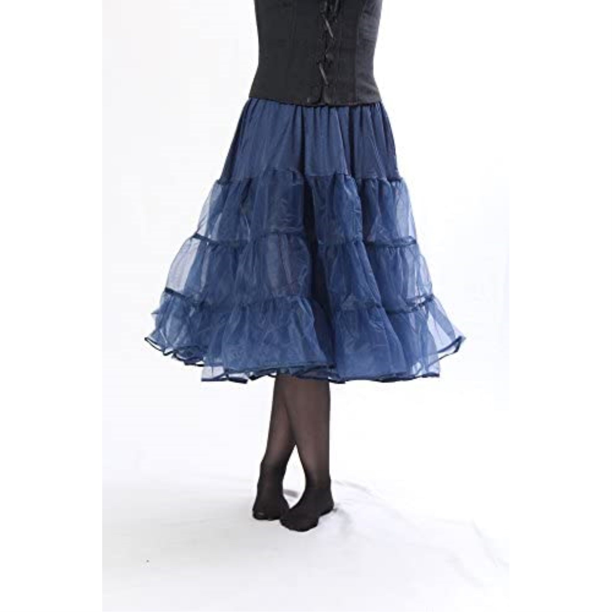417 Women's Sexy Tea Length Petticoat for Poodle -Navy Blue