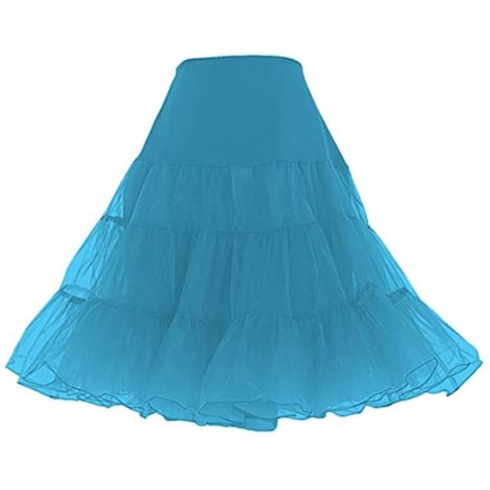 417 Women's Sexy Tea Length Petticoat for Poodle -Peacock Blue