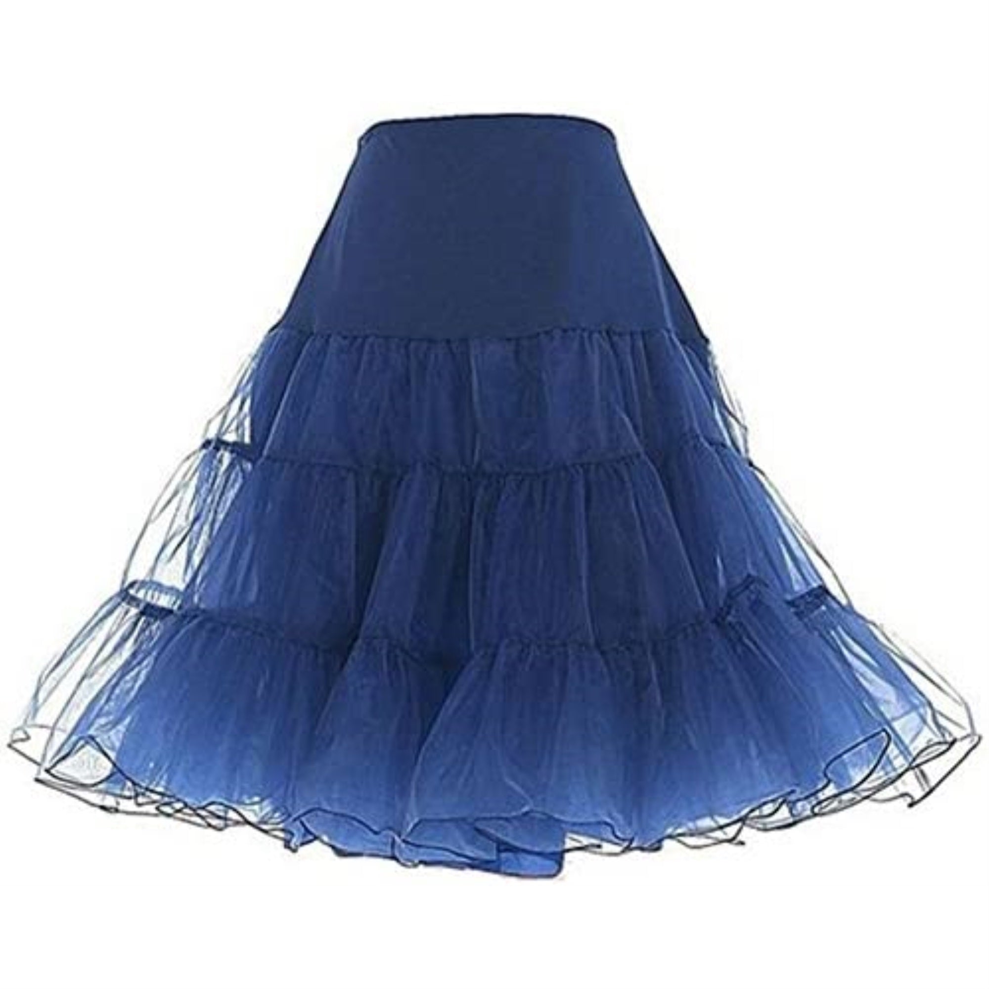 418 Women's Sexy Vintage Rockabilly Tutu Petticoat-Navy Blue