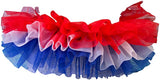 Adult Narrow Tutu for Halloween Costumes & Christmas Elf-Red/White/Blue
