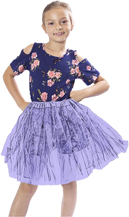 Tutus Girls' Classic Layered Princess Tutu-Lilac malcomodes-biz.myshopify.com