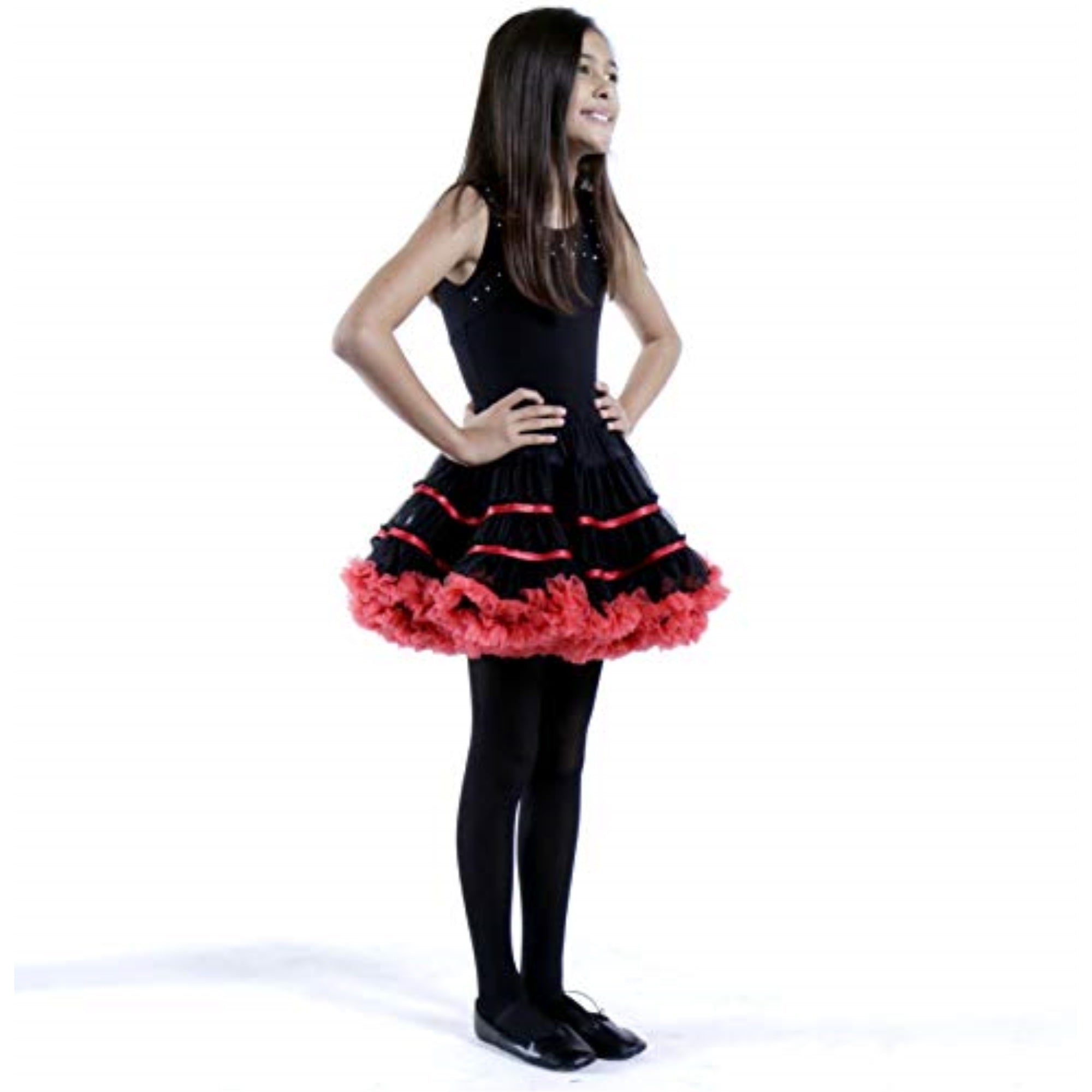 Adult Tulle Costume Petticoat - Black/Red