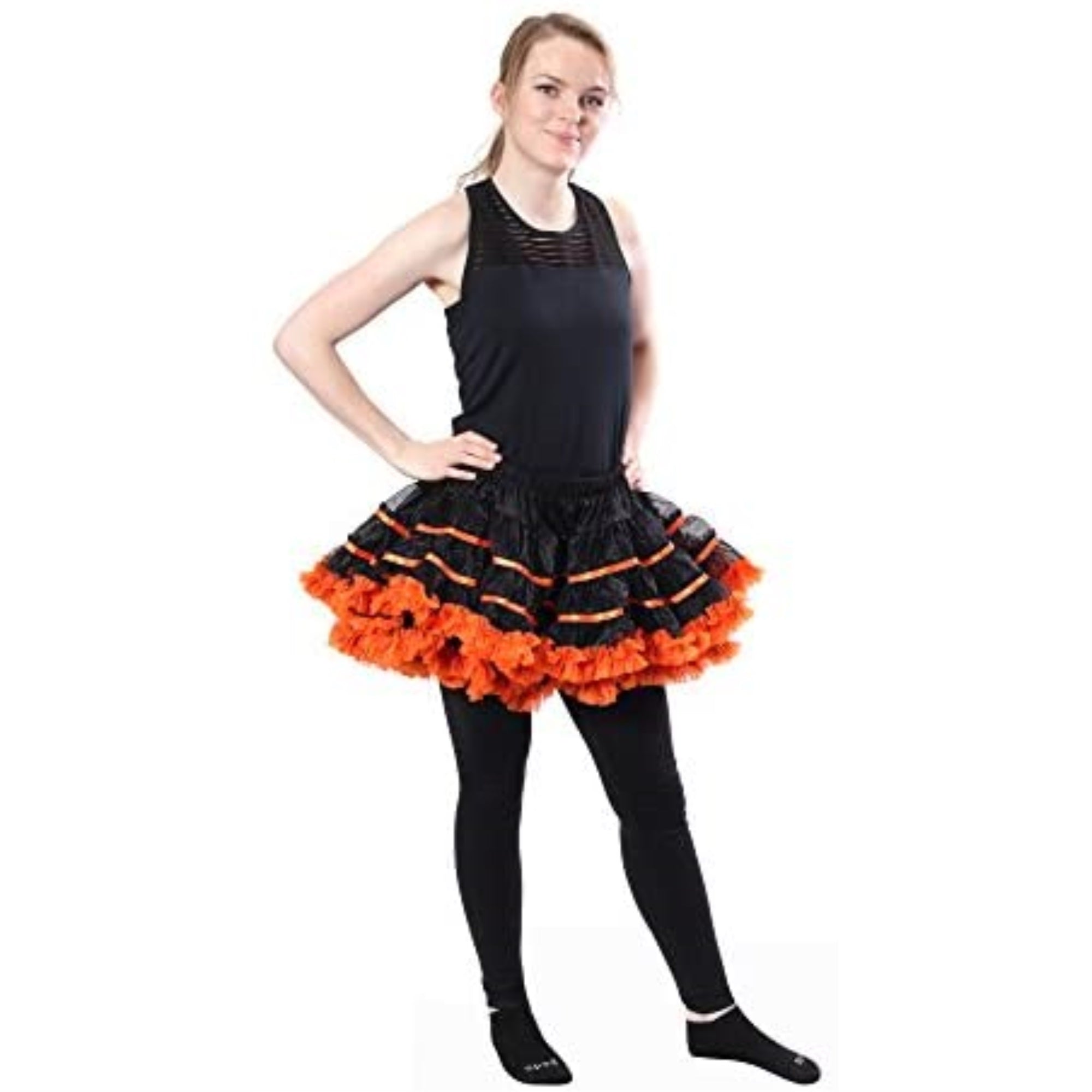 Adult Tulle Costume Petticoat - Black/Orange
