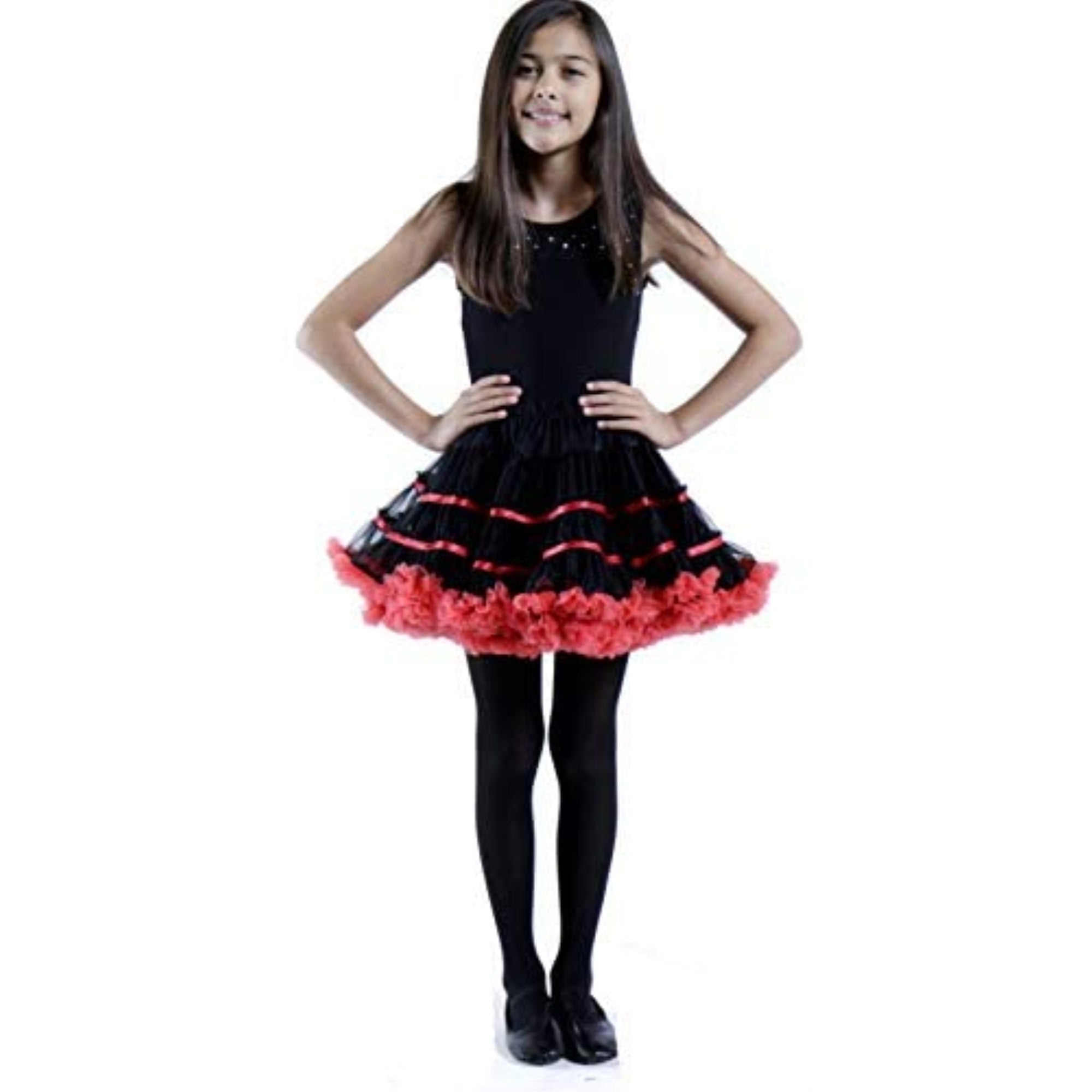 Tutus Adult Tulle Costume Petticoat - Black/Red malcomodes-biz.myshopify.com