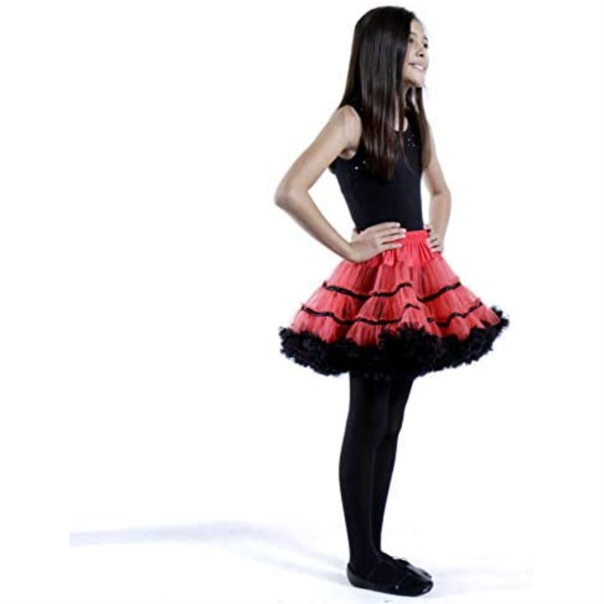 Adult Tulle Costume Petticoat - Red/Black