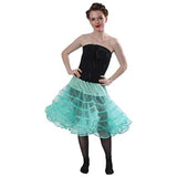 Meghan Luxury Crinoline Slip with Adjustable Waist & Length for Rockabilly-Turquoise
