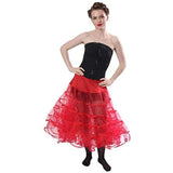 Adult Crinoline Petticoat Slip Organza-Red