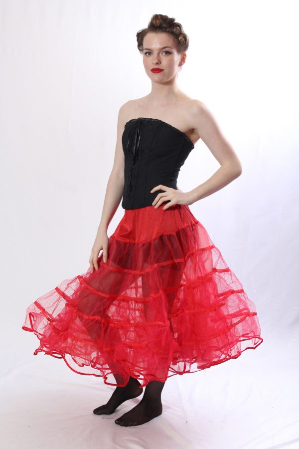 Melonie Luxury Adult Crinoline Petticoat Slip Organza-Red
