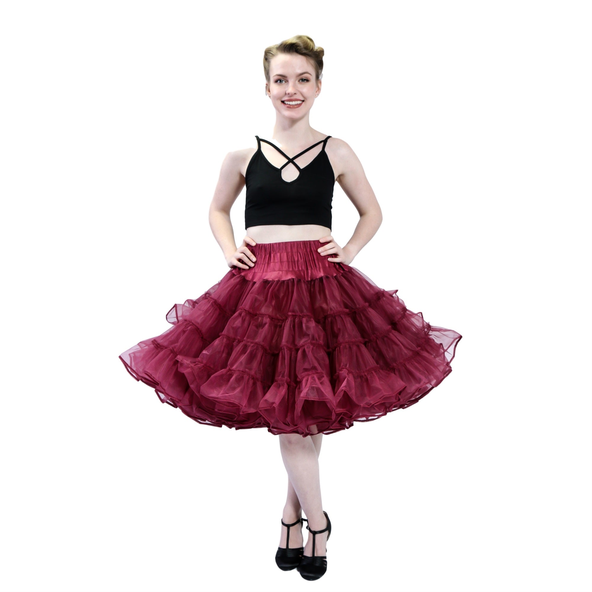 Dance Petticoat Pettiskirt Underskirt Tutu Crinoline - Ruby Red