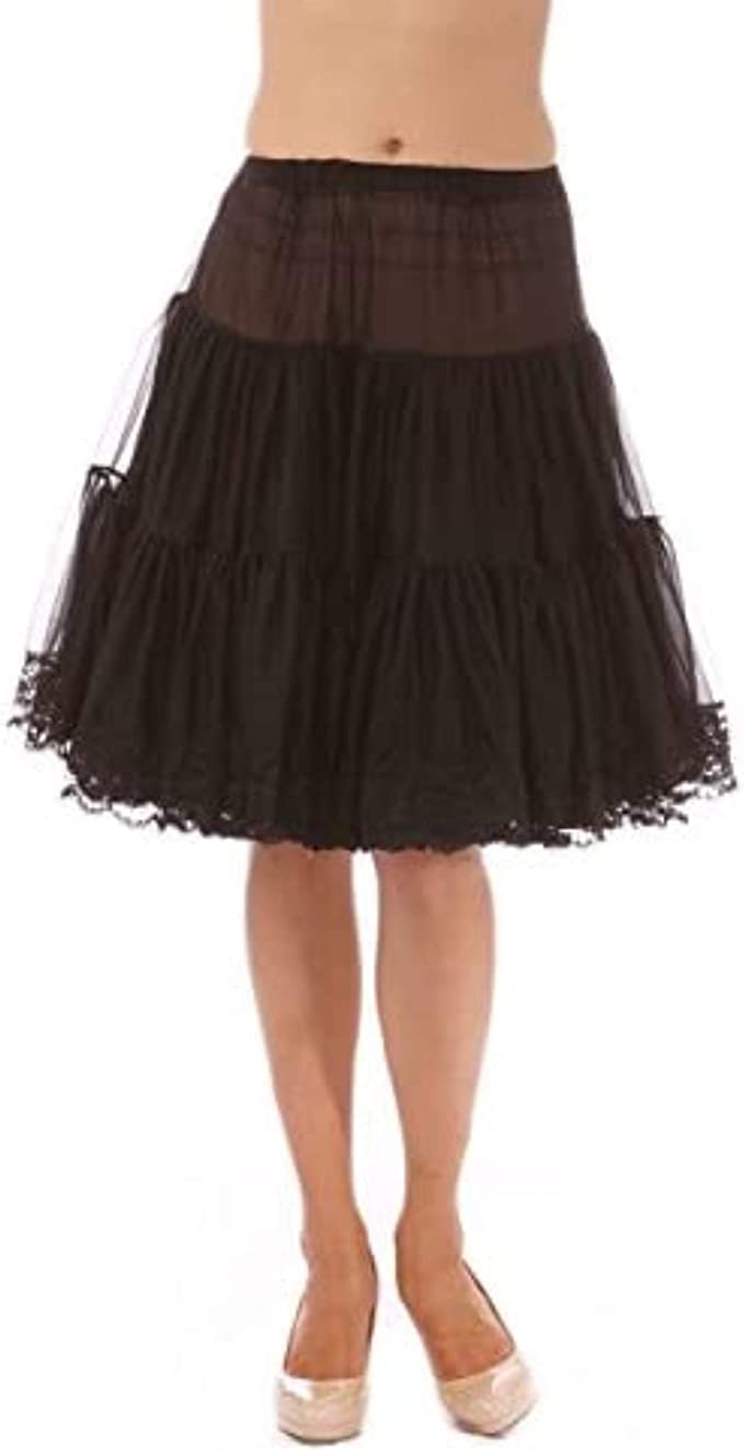 Zooey Luxury Chiffon Adult Petticoat Slip - Black