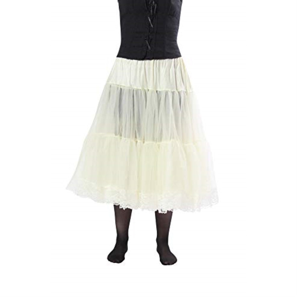 Dance Dresses, Skirts & Costumes Tea Length Chiffon Crinoline Petticoat Slip with Lace- Orange malcomodes-biz.myshopify.com