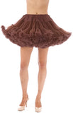 Alyse Luxury Chiffon Adult Petticoat Slip with Adjustable Waist & Length-Brown