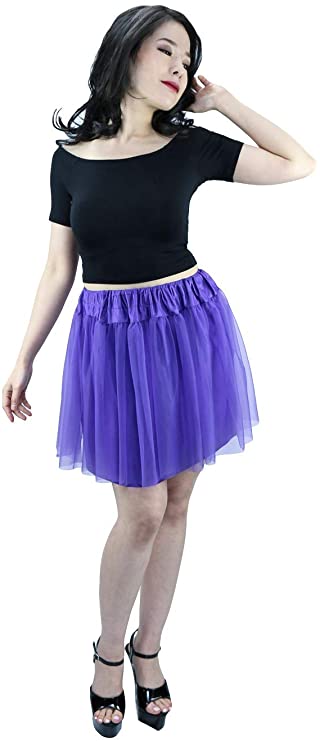 823 Chiffon Tutu Adjustable Opaque Skirt-Purple