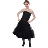 835 Samantha Luxury Tea-Length 26 in Chiffon Petticoat - Black