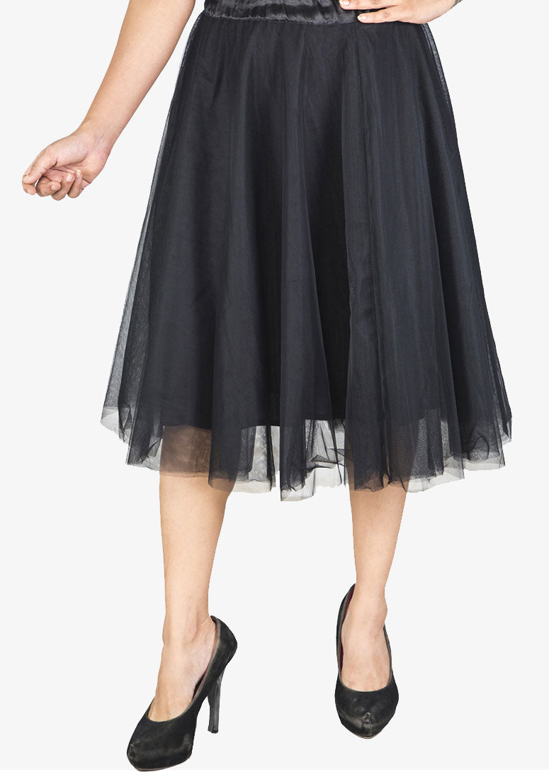 Skirts Women's Vintage Halloween Costume A Line Midi Tulle Skirt-Black malcomodes-biz.myshopify.com