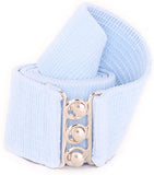 Women's Vintage Belt with Elastic Cinch Stretch Waist and Metal Hook - Light Blue