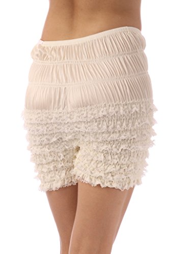 Pettipant N24 Women's Sexy High Waist Ruffled Petti pants - Ivory malcomodes-biz.myshopify.com