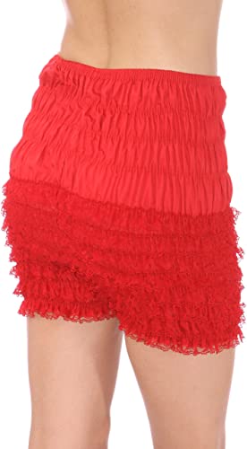 N29 Women's Sexy High Waist Ruffled Petti pants-Red