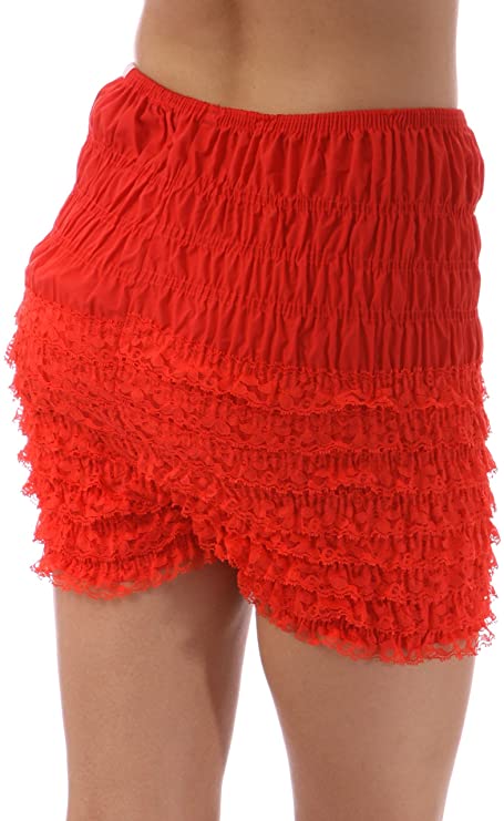 N29 Women's Sexy High Waist Ruffled Petti pants-Ruby Red